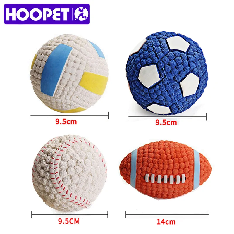 HOOPET-pelotas de juguete chirriantes para mascotas, juguetes interesantes para cachorros, tenis, fútbol, limpieza de dientes para perros - imagen 3