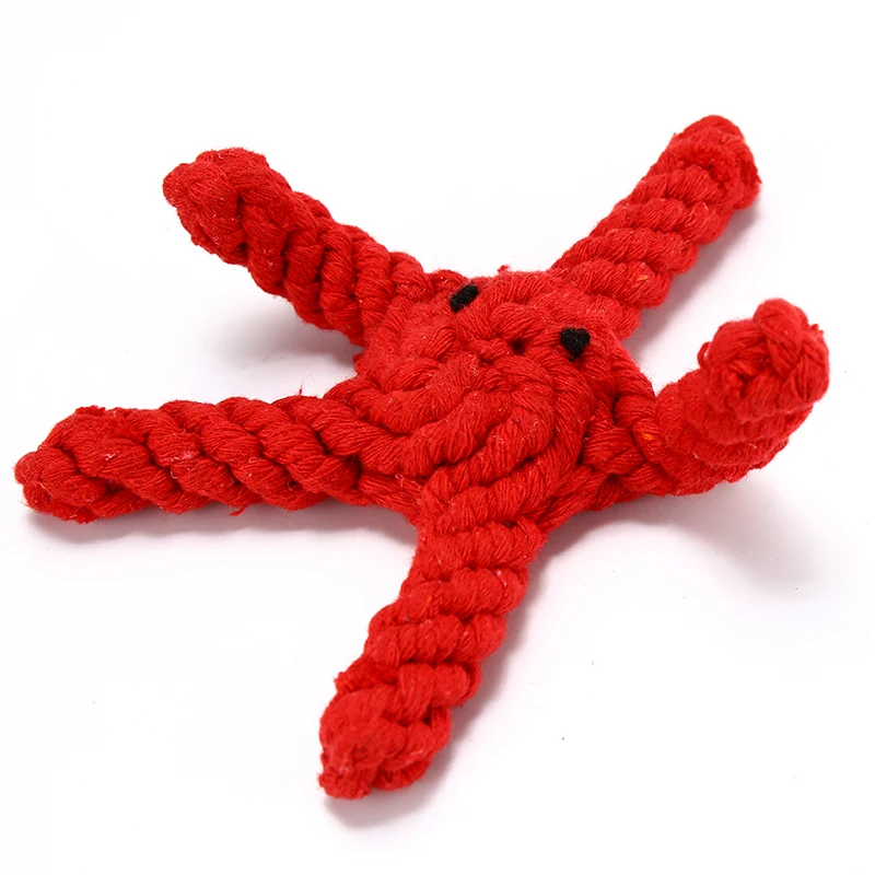 Juguetes para perros y mascotas, cuerdas trenzadas de algodón para morder, juguetes para lanzar y limpiar los dientes de las mascotas, juguetes molares con forma de estrella de mar, TY0046 - imagen 5
