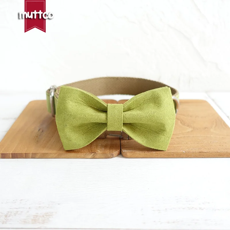 MUTTCO vende al por menor collar de perro de diseño propio THE TREE poliéster satinado y nylon amarillo verde y marrón 5 tamaños collar y correa para perros UDC031 - imagen 5