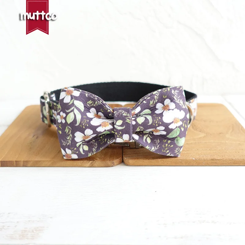 MUTTCO vende al por menor moda hecha a mano suave obstinado grabado nombre de mascota collar de perro THE CHRYSANTHEMUM collares de perro 5 tamaños UDC044 - imagen 5