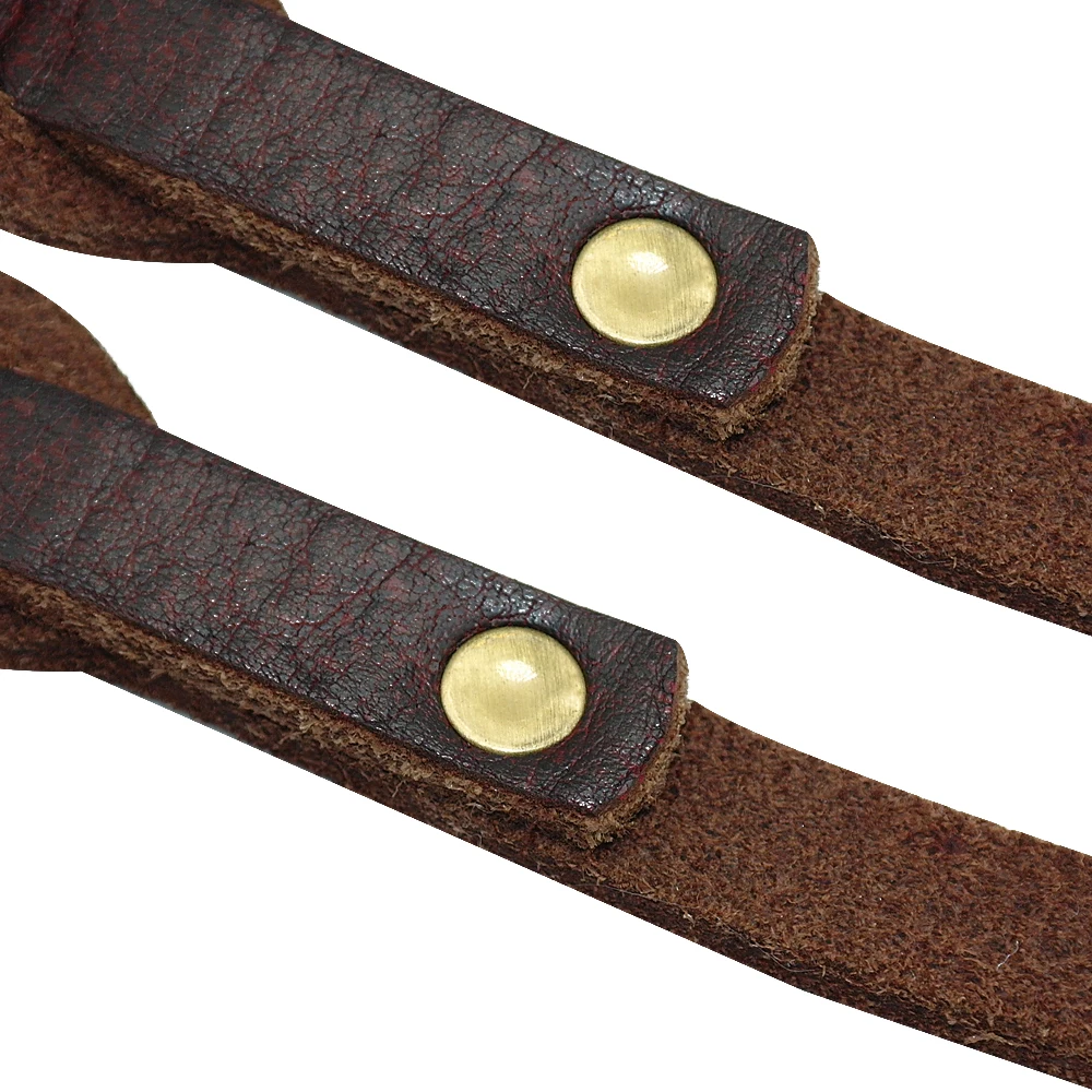 Acoplador de correas dobles para perros, correa de cuero Real para dos perros Pitbull, color marrón y negro - imagen 3