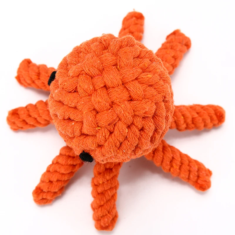 Juguete masticable hecho a mano para perros, cuerda de algodón para morder, juguetes duraderos de pulpo para mascotas, limpieza de dientes de perro grande y Molar, TY0039 - imagen 3