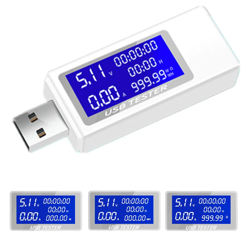 Probador USB medidor de CC 8 en 1 voltímetro Digital, voltaje de corriente, medidor de energía tipo C, Monitor de capacidad de batería externa, Detector de cargador - imagen 4