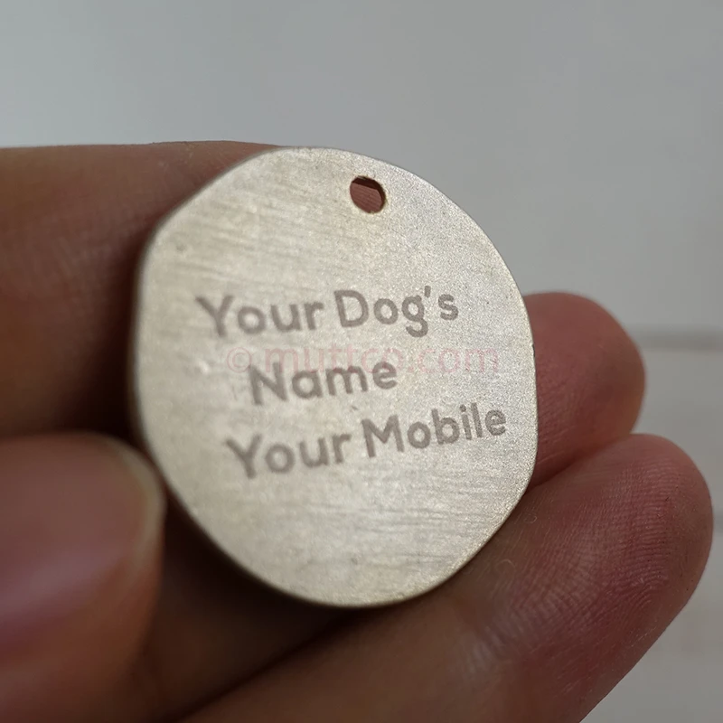Kirsite-grabado láser funcional, letras de autodiseño de metal, grabado redondo, identificación de perros, tallar Nombre y teléfono, venta al por mayor