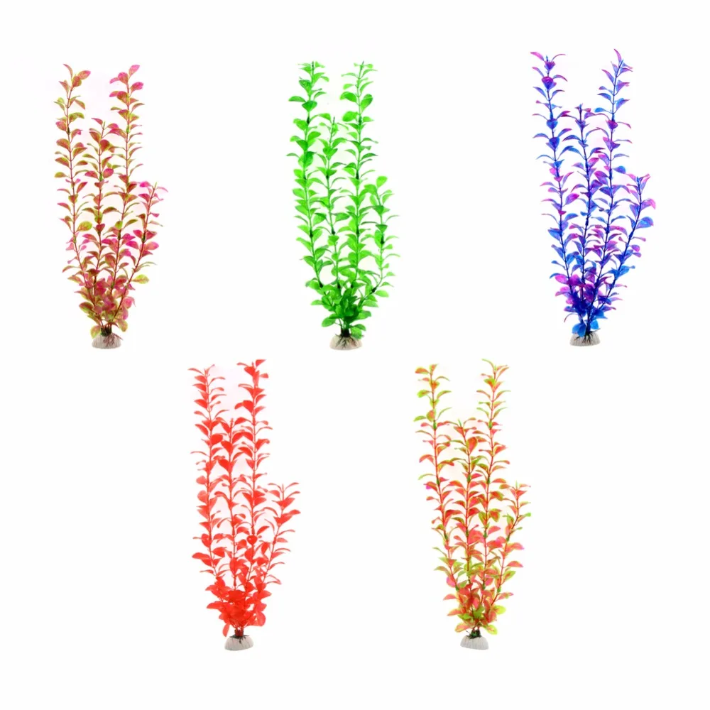 40cm acuario plantas artificiales de plástico decoración acuario paisaje Artificial pecera decoraciones acuario accesorios 1Pc - imagen 3