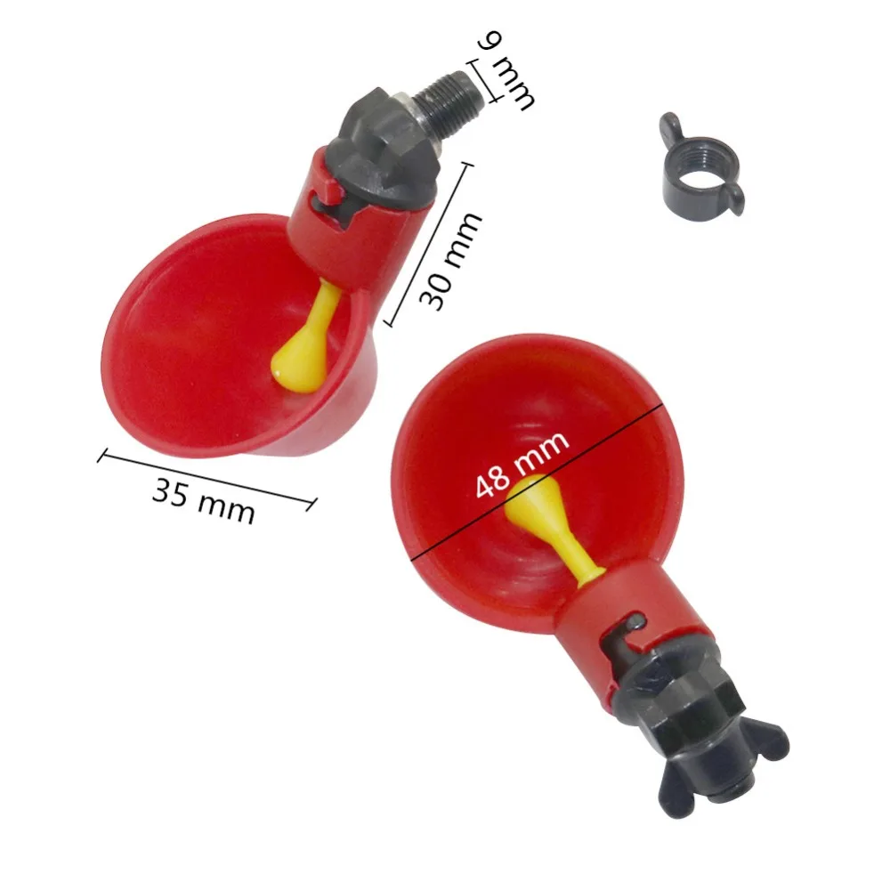 Taza para beber pollo, bebedero automático, alimentador de pollo, vasos de plástico para agua potable para aves de corral, fácil instalación con tornillos, 1 Uds. - imagen 2