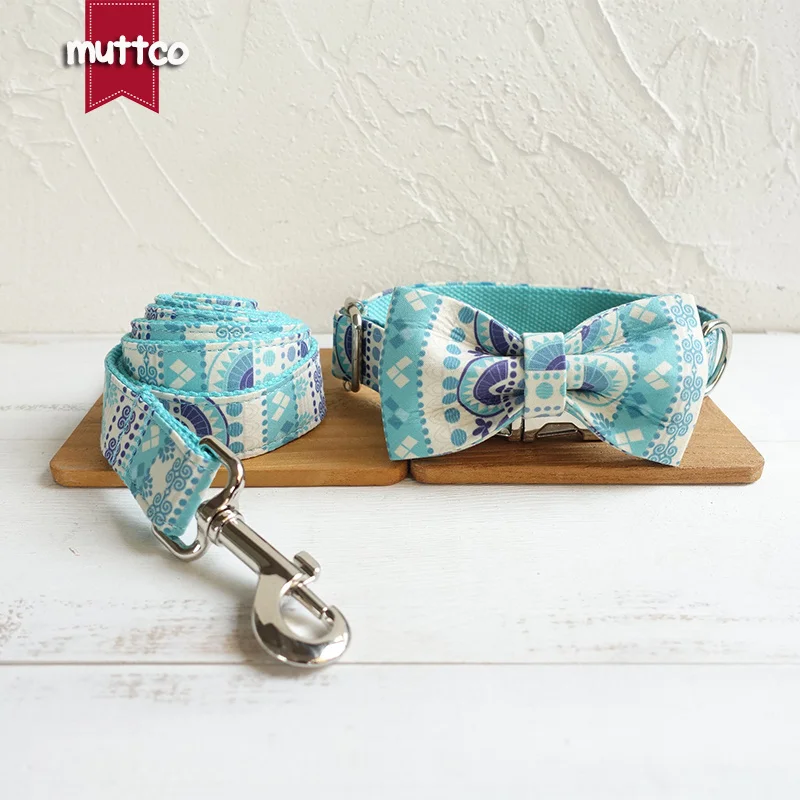 MUTTCO, venta al por menor, collar hecho a mano de alta calidad, collar de perro de zafiro THE FOLK BLUE a la moda, 5 tamaños UDC023 - imagen 5