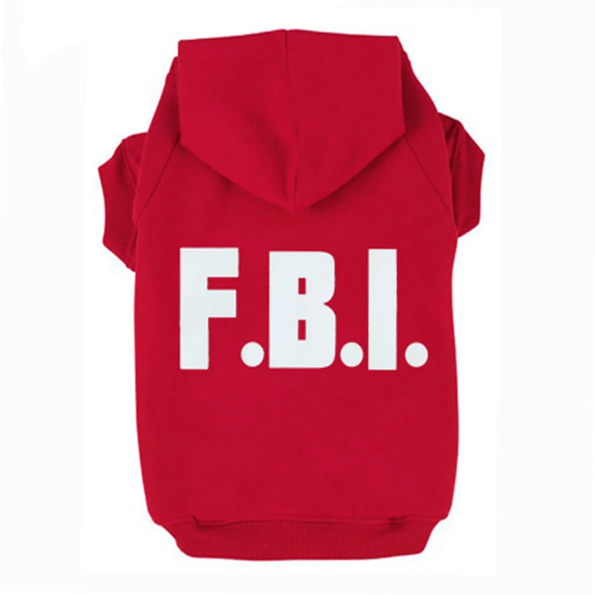 Ropa para perros con estampado del FBI, sudaderas con capucha, jerséis, chándales para el cuidado de la taza de té de Chihuahua y perros grandes - imagen 2