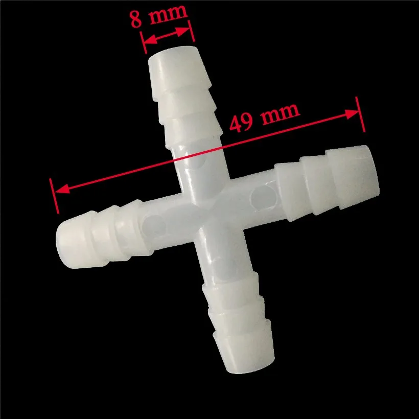 500 Uds. Conectores de sistema de bebida de pollo de 8mm manguera de codorniz de 3 vías y 4 vías para agua potable tetina de conejo equipo de aves de corral - imagen 3