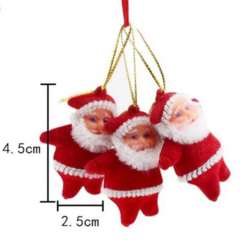 Mini colgante de Papá Noel para decoración de árbol de Navidad, adornos colgantes de muñeca para fiesta en casa, regalo de Año Nuevo, 1 unidad - imagen 2