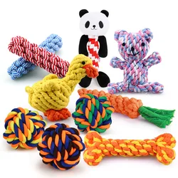 Juguete de cuerda con bola masticable para perros pequeños, resistente