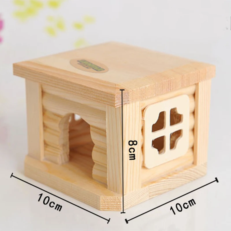 Mini jaula pequeña de madera para mascotas, cueva nido cálida y resistente al viento para ratón, hámster, ardilla, funda para bebé, accesorios para animales - imagen 4
