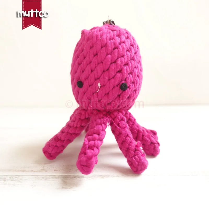 Venta al por mayor de alta calidad rosa pulpo perro mascota juguete cuerda de algodón juguete perro cuerda juguete DRT-018