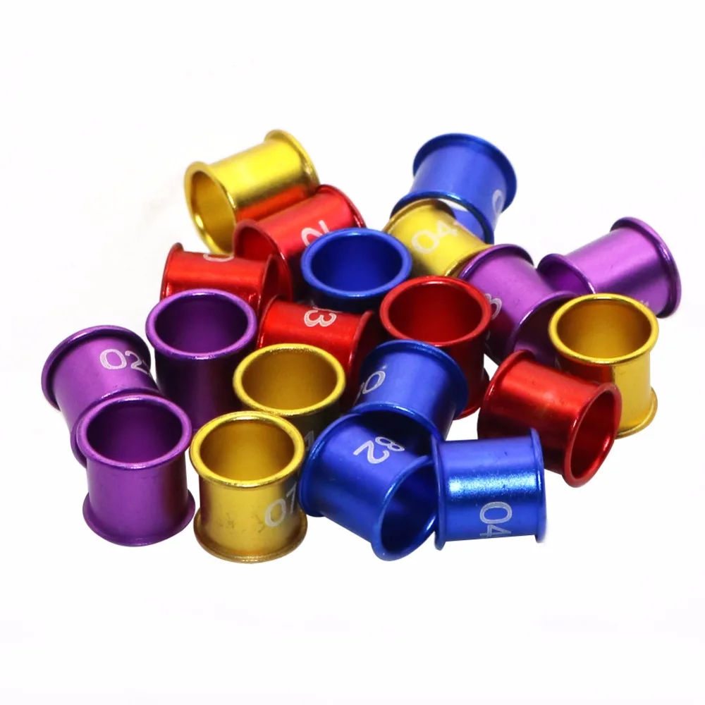 Anillo Digital de aluminio para pies, accesorio de 8mm de diámetro, personalizado, 4 colores, piezas, 100 NO.001-100