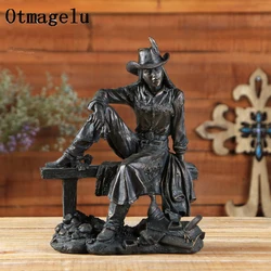Figuras western vintage en resina – Decoración estilo cowboy
