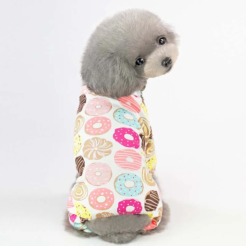 Pijama de algodón puro para perros pequeños, mono estampado, ropa de dormir suave para Chihuahua, caniche, Yorkie, Shih Tzu - imagen 2