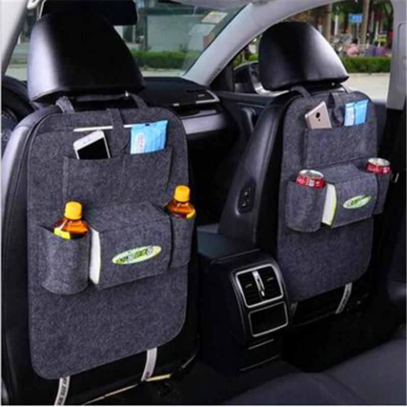 Bolsa de almacenamiento multifuncional para asiento trasero de coche, soporte colgante para estuche de desechos, bolsa de decoración Interior automotriz, organizador de viaje, 2 uds. - imagen 4