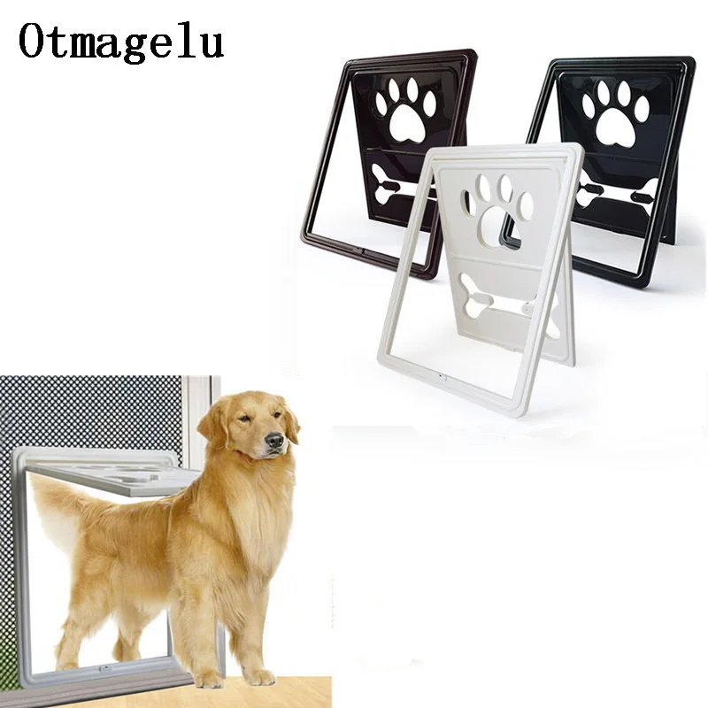 Controllable Lockable Plastic Pet Dog Cat Door for Screen Window Safety Flap Gates Pet Door Dog Fence Free Access Door for Home2