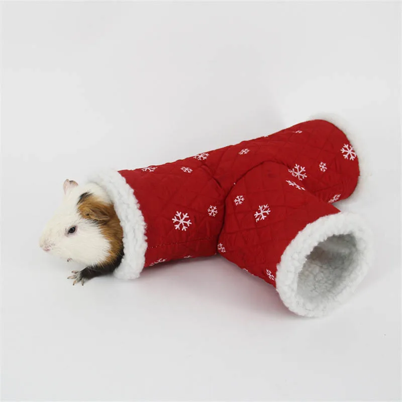 Mini hámster, ardilla, juguete de tres túnel para mantener el calor, tubo, erizo, Casa de Chinchilla, cueva, accesorios para animales pequeños, suministros para mascotas - imagen 2