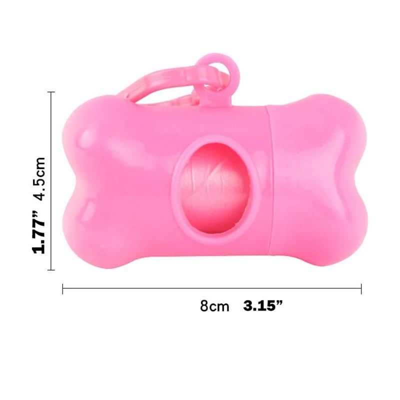 Bolsa de basura para residuos de perro y mascota, Color aleatorio, Degradable, para limpieza de excrementos de mascotas al aire libre, con dispensador de hueso - imagen 3