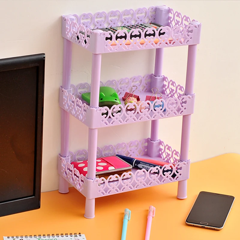 Soporte organizador de 3 capas, estantería de escritorio, estante de almacenamiento de plástico, estantes multicapa para cocina y baño ZL306 - imagen 2