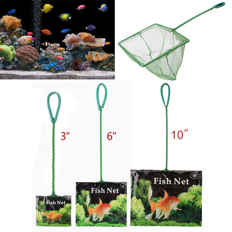 Red de pescar portátil con mango largo, accesorios cuadrados para acuario, red de aterrizaje para pecera, red de pesca, herramienta de limpieza de objetos flotantes para peces - imagen 5