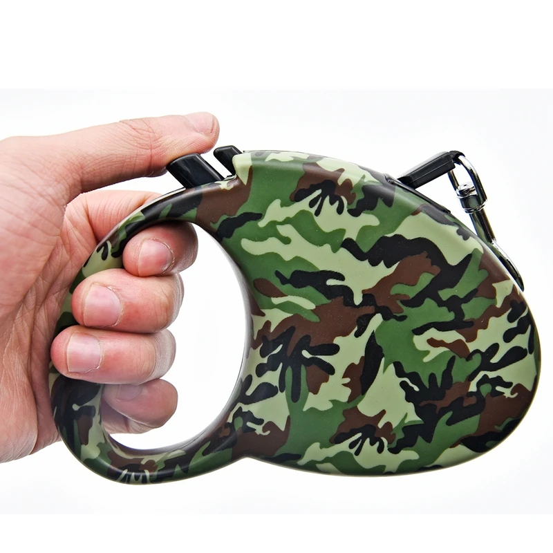 Correa retráctil antideslizante con estampado de leopardo y camuflaje para perro, Correa automática con patrón de rayas de cebra, 3M de largo, envío gratis - imagen 4