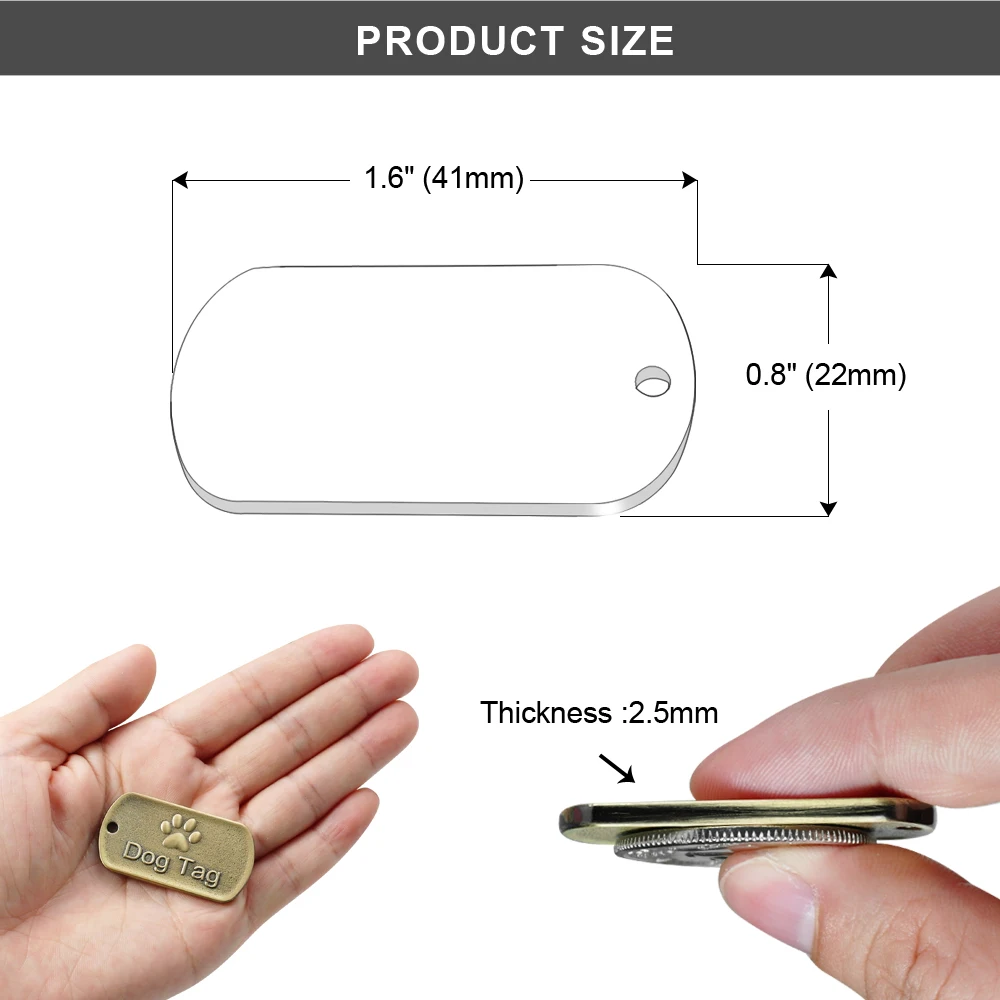 Etiqueta de identificación de perro personalizada, etiquetas militares de acero inoxidable para perros, placa de identificación grabada gratis, etiquetas de nombre, colgante de Collar para mascotas, accesorios para perros - imagen 5