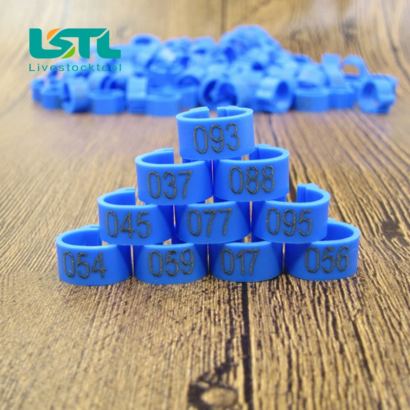 100 Uds anillo de pie de Paloma de plástico multicolor anillo de pie de Paloma de pájaro No.001-100 identificación de aves aves de corral cultivo de pollos - imagen 3