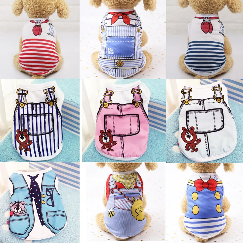 Sudaderas con capucha para perro, ropa de algodón con estampado de dibujos animados para perro Yorkshire Terrier, Schnauzer, ropa para perros pequeños, ropa para cachorro y gato - imagen 2