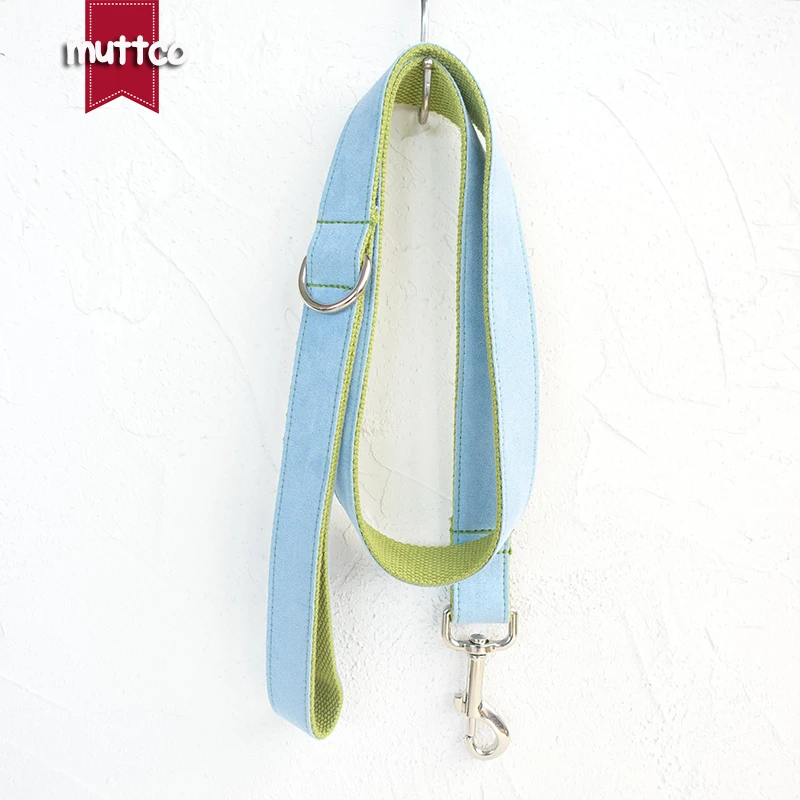 MUTTCO venta al por menor collar de diseño propio COLLAR COLGANTE VERDE hecho a mano poliéster satinado y nylon wathet azul y verde 5 tamaños UDC033 - imagen 2