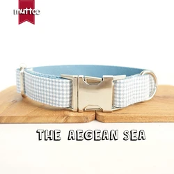 MUTTCO vende al por menor collar de estilo británico collar de perro THE AEGEAN SEA 5 tamaños UDC022
