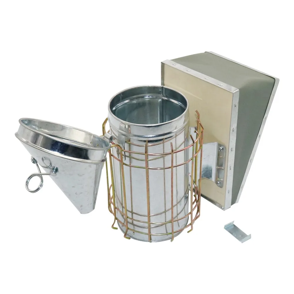 Ahumador de apicultura de acero inoxidable, tabla de protección térmica galvanizada pequeña, herramienta de equipo de apicultura, 1 ud. - imagen 4