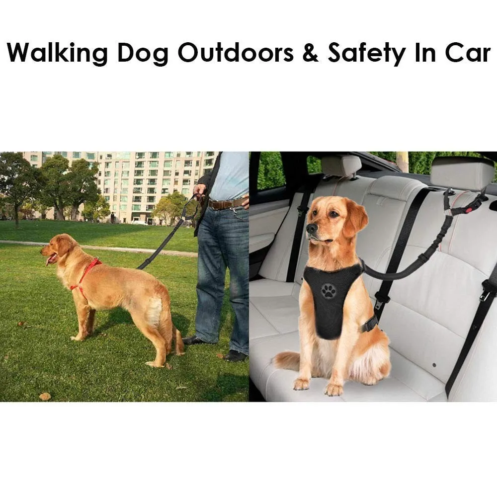 Benepaw-cinturón de seguridad reflectante ajustable para perro, reposacabezas elástico para coche, sujeción para mascotas, cinturón de seguridad para perros, vehículo, viaje, uso diario - imagen 5