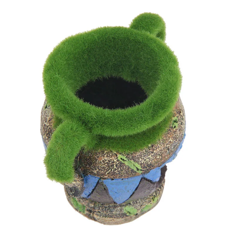 Vintage Resin Aquarium Vase House Ornament Fish Tank Shelter Cave Aquarium Decoration For Fish Reptiles Background Figurines3