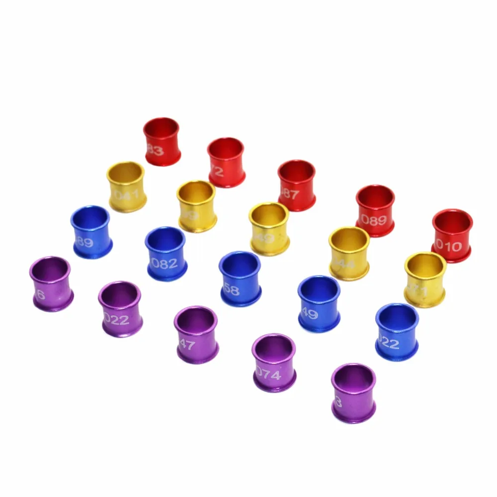 Anillo Digital de aluminio para pies, accesorio de 8mm de diámetro, personalizado, 4 colores, piezas, 100 NO.001-100