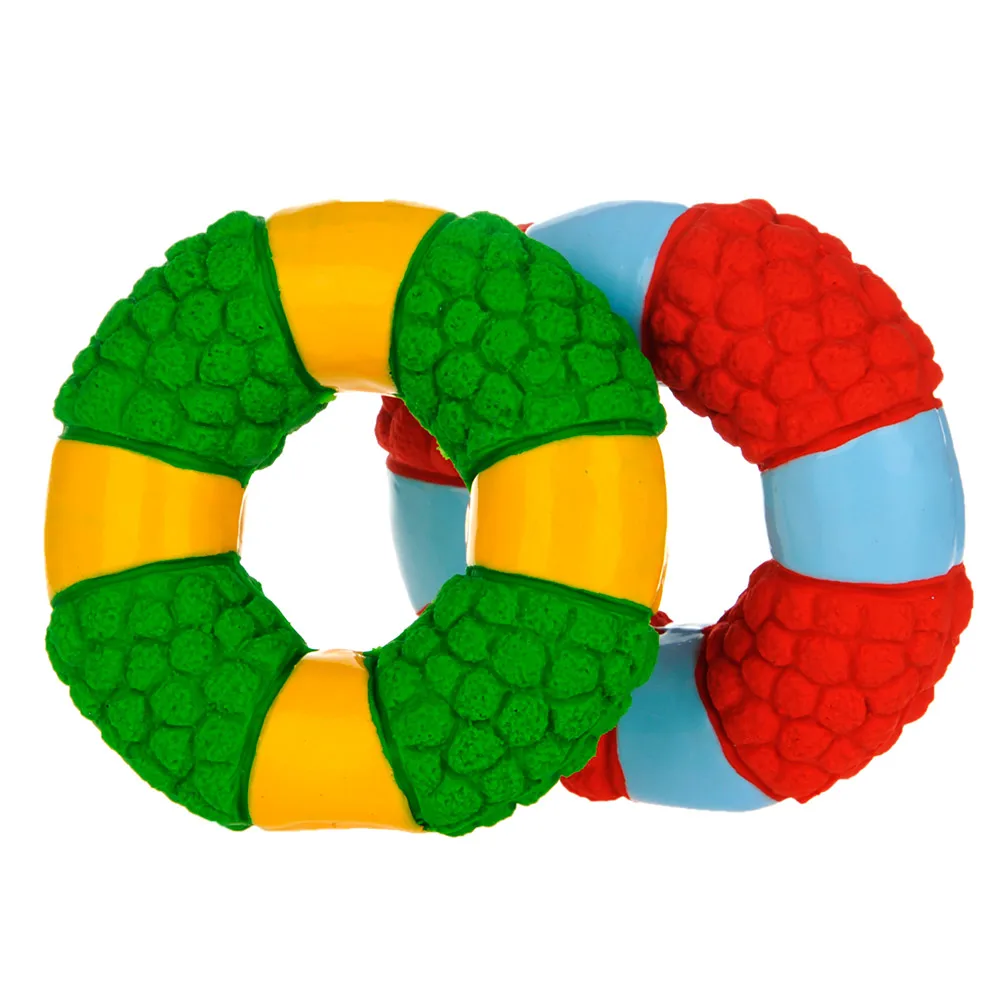 HOOPET-Juguetes para masticar para perro y gato, resistente al sonido chirriante, mordedura de goma, estrella de cinco puntas/Círculo - imagen 4