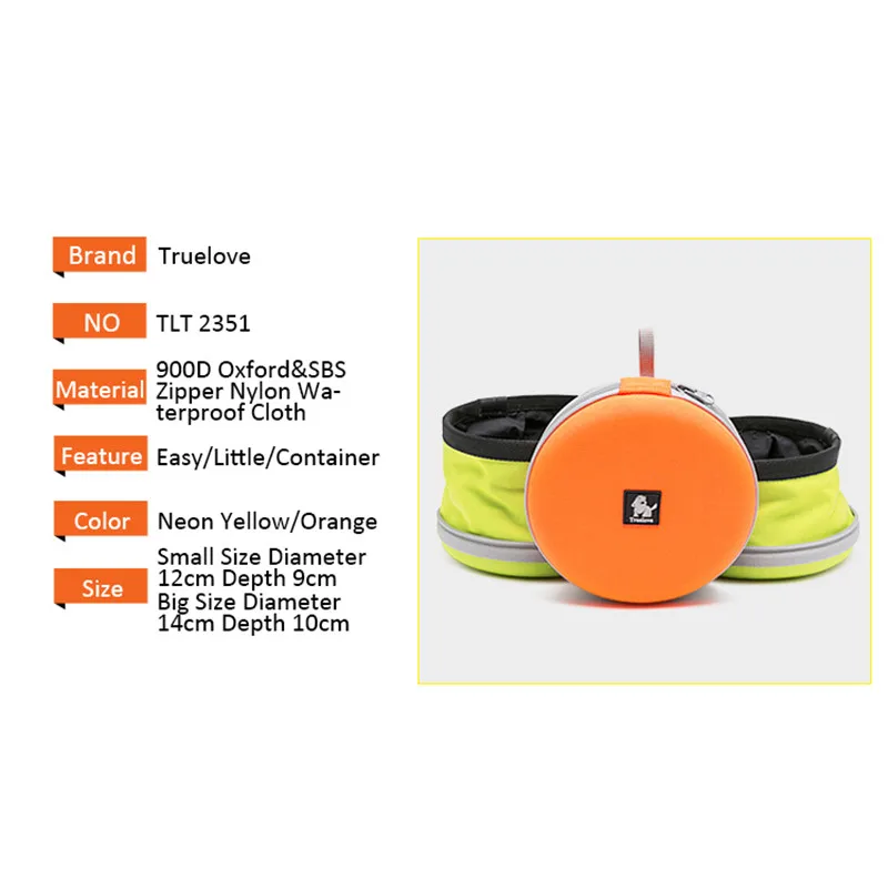 Truelove Collapsible 2 Way Use Dog Bowl Double for Food Mat Travel Waterproof Foldable Running Walking Hiking Camping TLT2351 - imagen 2