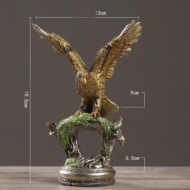 Figuras de águila de resina Vintage, estatua de pájaro en miniatura para sala de estar, decoración del hogar, adorno Artificial para manualidades de escritorio de oficina, regalos - imagen 5