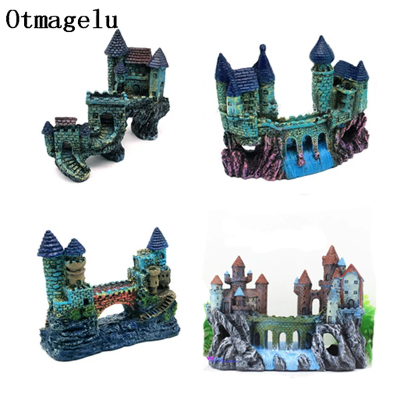 Adorno decoración acuario - Vista principal del Castillo antiguo para pecera