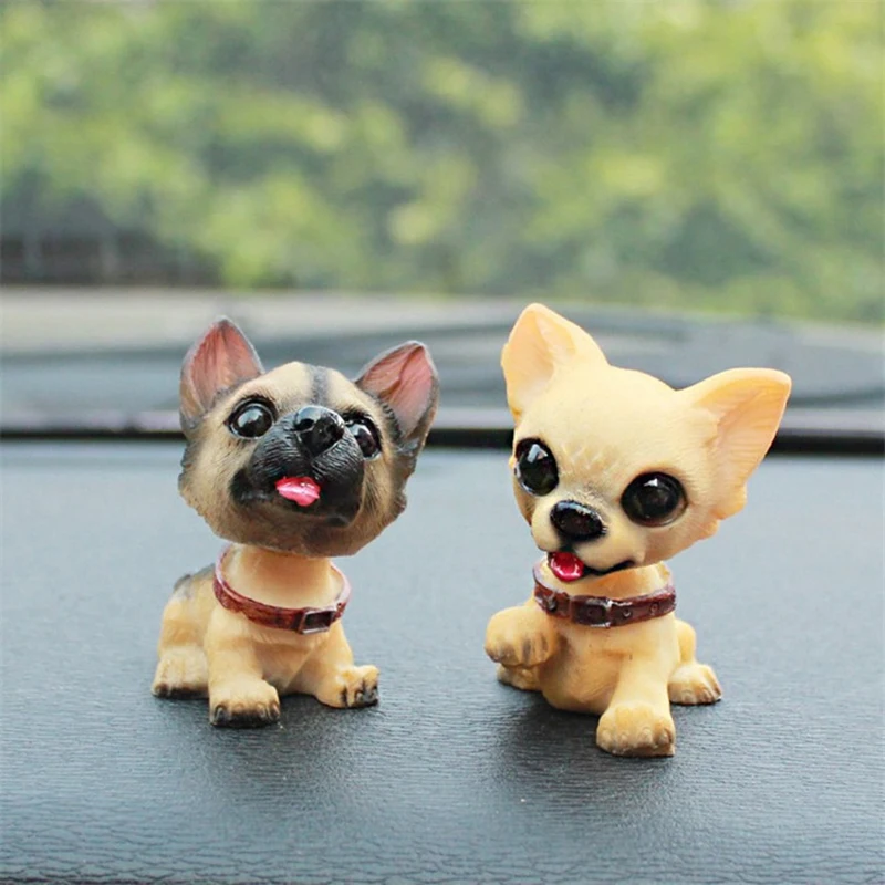 Figuras de muñecos de perro artificiales, adorno de resina con cabeza de batidor de coche en miniatura, accesorios de decoración para el hogar, regalo del Día de San Valentín, 6 uds. - imagen 4