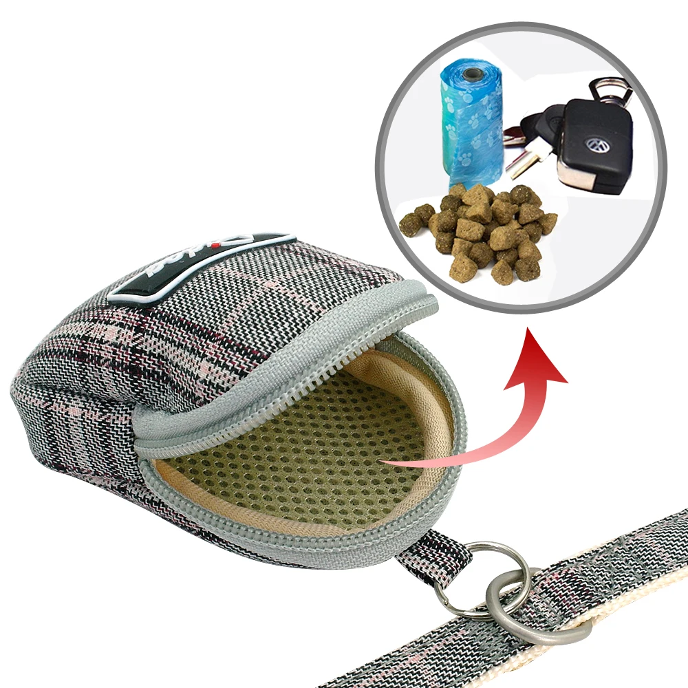 Arnés clásico a cuadros para perros pequeños, conjunto de Correa y arnés de nailon para mascotas, Pug Chihuahua y chaleco para, cuerda para caminar con bolsa de regalo - imagen 4