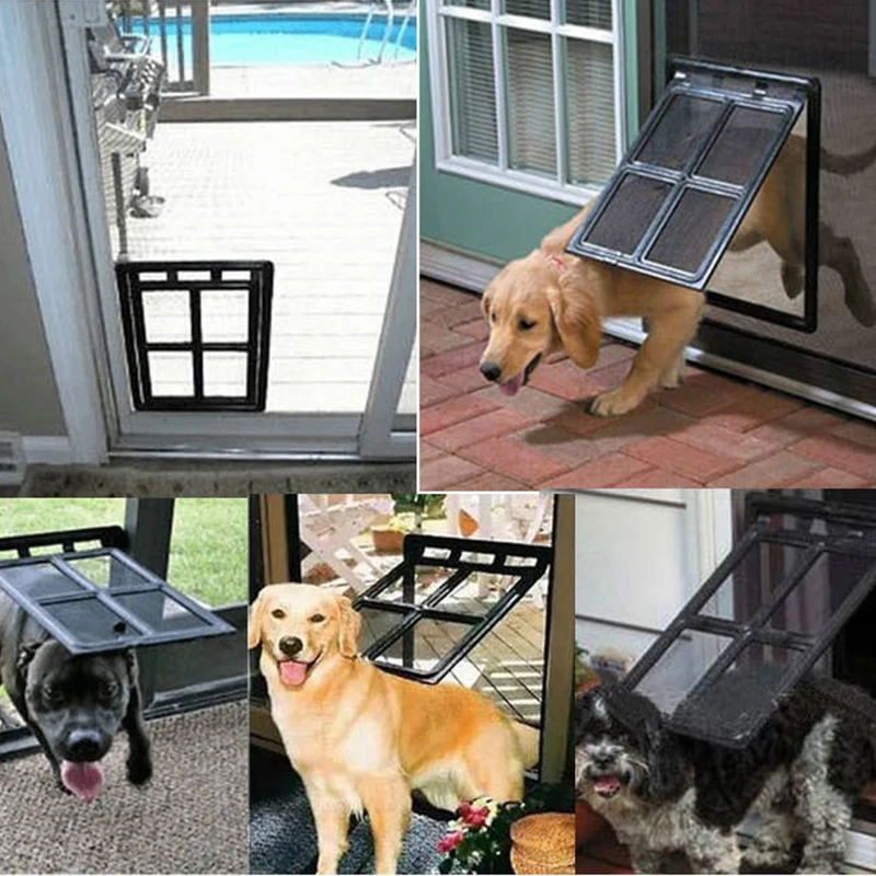 Puerta de plástico bloqueable para perro, gato y gatito, ventana de seguridad, puerta con solapa, túnel para mascotas, puerta de acceso libre para el hogar - imagen 2