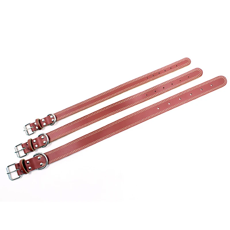 High-grade Adjustable Genuine Leather Dog Collars Pet Dog Necktie Necklace Harness For Pitbull Bull Terrier Big Dog Accessories4