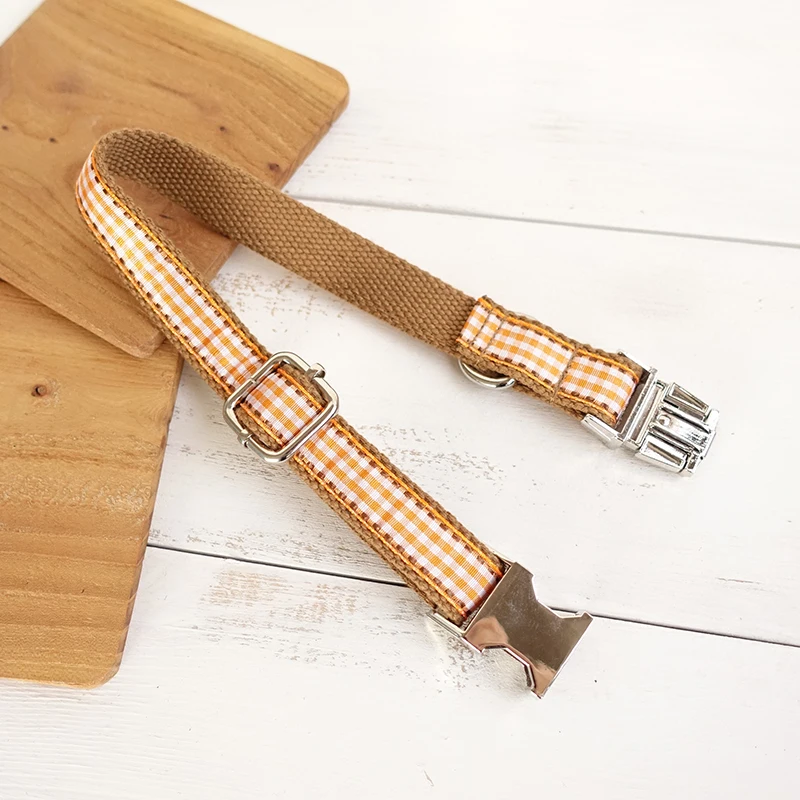MUTTCO Collares personalizados para cachorros y mascotas con nombre, collar de venta al por menor, collar para perros grabado, collar para perros THE MARRON PLAID, 5 tamaños UDC013 - imagen 2