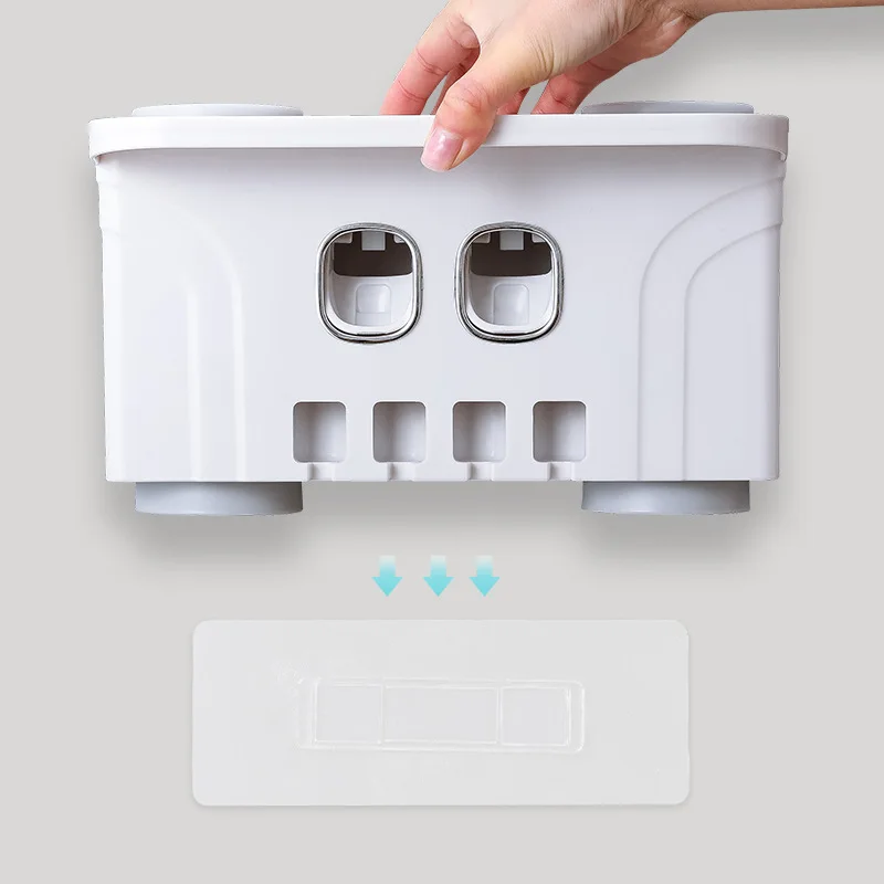 Juego de accesorios de baño, dispensador automático de pasta de dientes, soporte para cepillos de dientes con Kits de tazas, exprimidor de pasta de dientes para niños - imagen 3