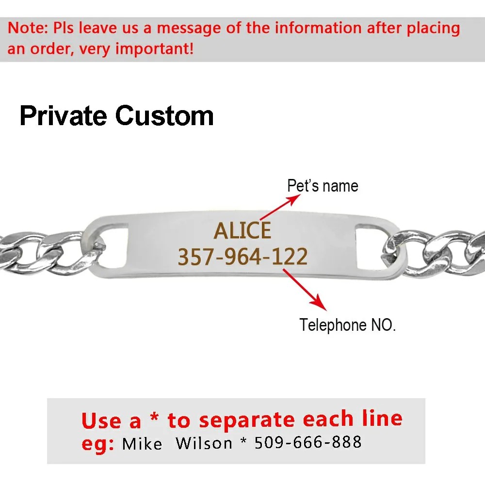 Collar de entrenamiento para perros con etiqueta de identificación para perros Snake P Slip Chians Collar de estrangulación Cadena de metal para mascotas pequeñas y medianas 22-30 cm Negro Oro Plata - imagen 2