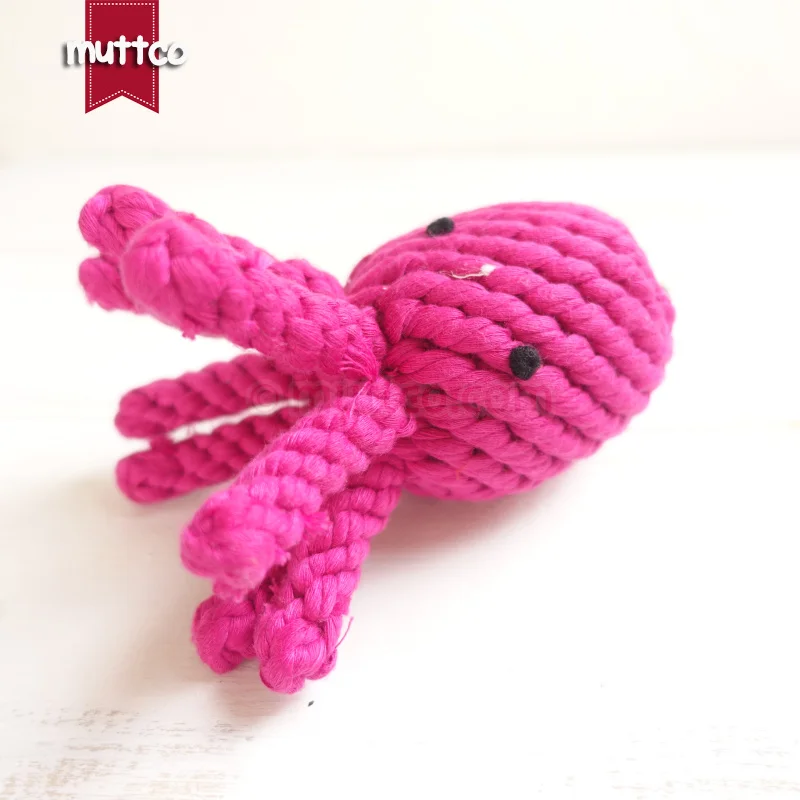 Venta al por mayor de alta calidad rosa pulpo perro mascota juguete cuerda de algodón juguete perro cuerda juguete DRT-018 - imagen 2