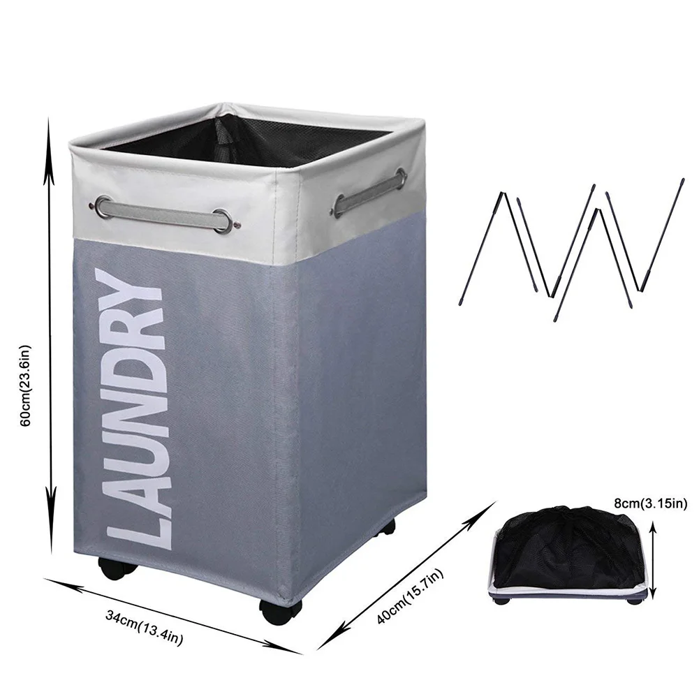 Detalle de las ruedas suaves de la cesta de lavandería