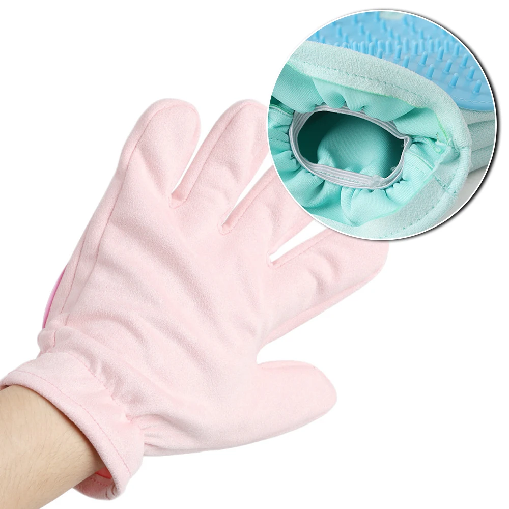 Cute Suede Silicone Cat Dog Pet Deshedding Brush Glove for Animal Wool Combing Cats Pet Hair Glove pet Grooming glove GL0001 - imagen 3